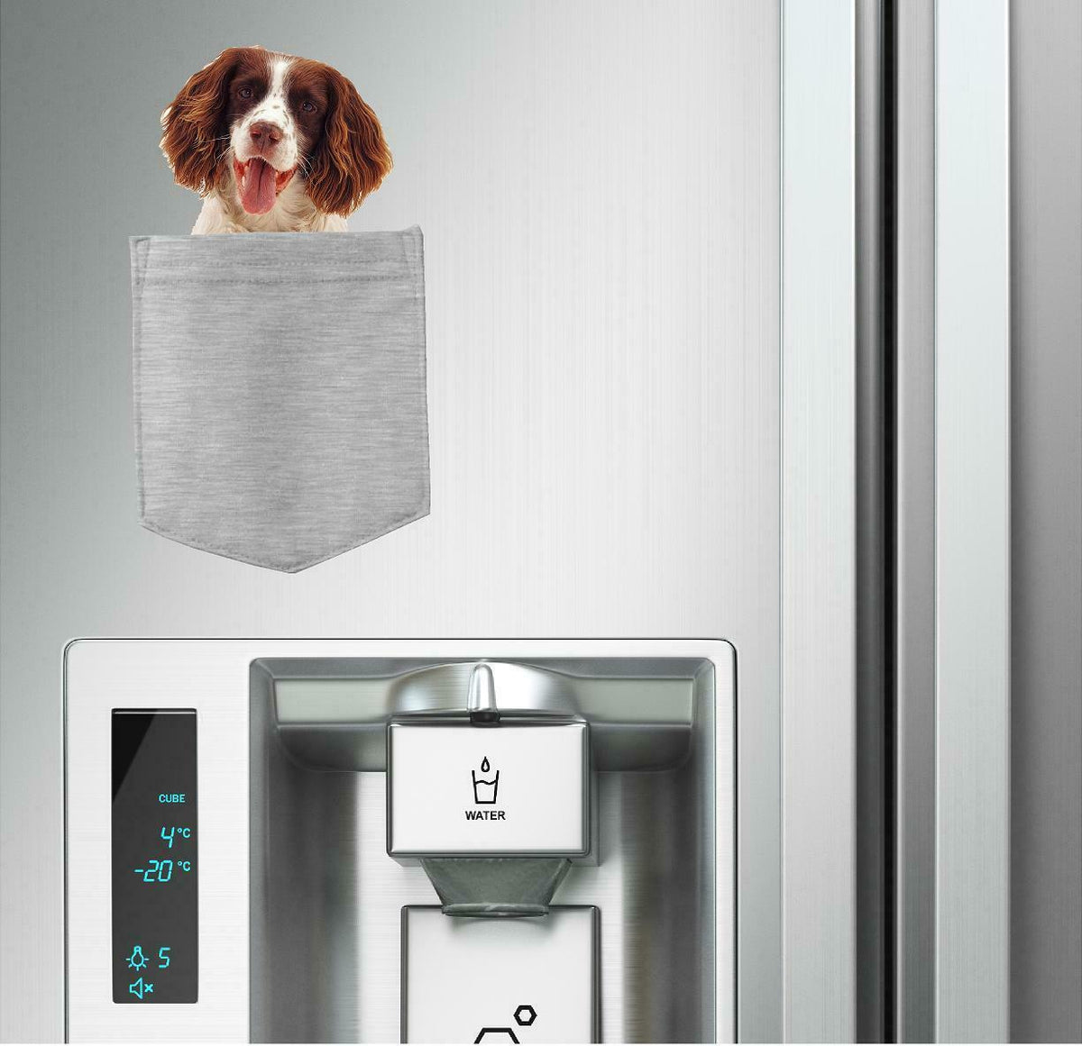 English Springer Spaniel in pocket Fridge Car Magnet Bumper Sticker