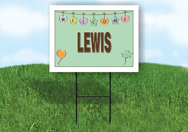 LEWIS WELCOME BABY GREEN  18 in x 24 in Yard Sign Road Sign with Stand