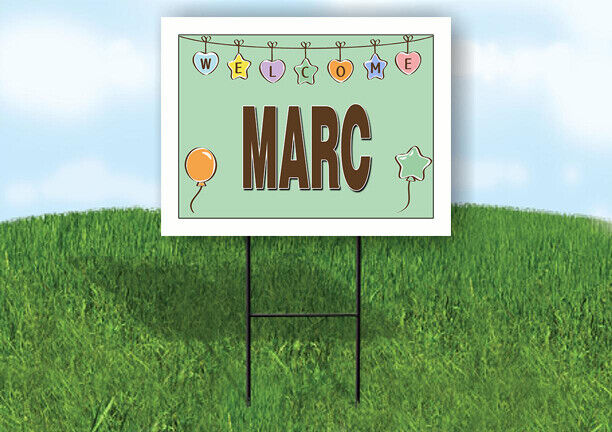 MARC WELCOME BABY GREEN  18 in x 24 in Yard Sign Road Sign with Stand