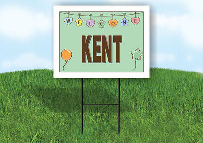 KENT WELCOME BABY GREEN  18 in x 24 in Yard Sign Road Sign with Stand