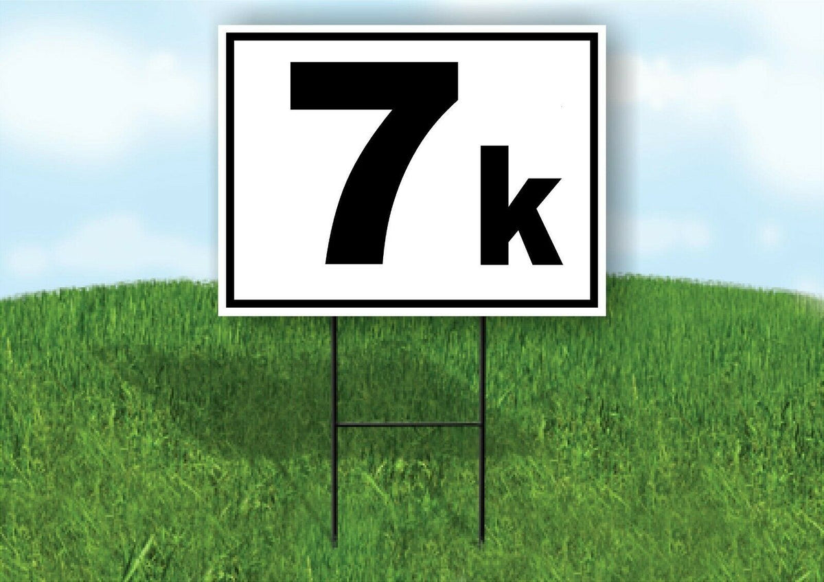 KILOMETER 7 K DISTANCE MARKER  RUNNING RACE BLACK Yard Sign with Stand LAWN SIGN