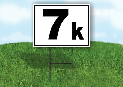 KILOMETER 7 K DISTANCE MARKER  RUNNING RACE BLACK Yard Sign with Stand LAWN SIGN