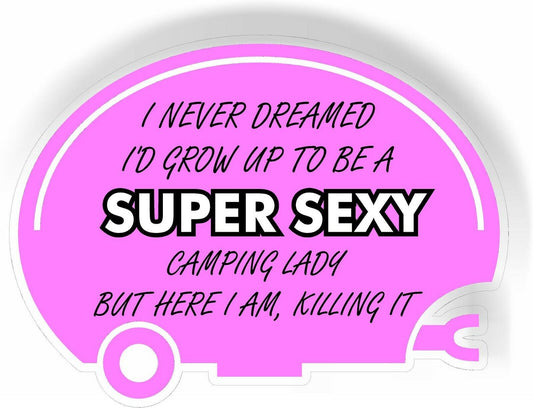 I never dreamed Id grow up to be a super sexy camping lady Magnet bumber sticker