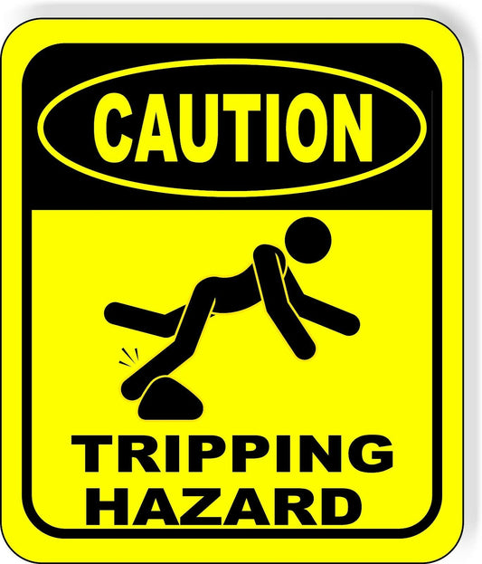 CAUTION TRIPPING HAZARD Metal Aluminum Composite YELLOW SAFETY Sign