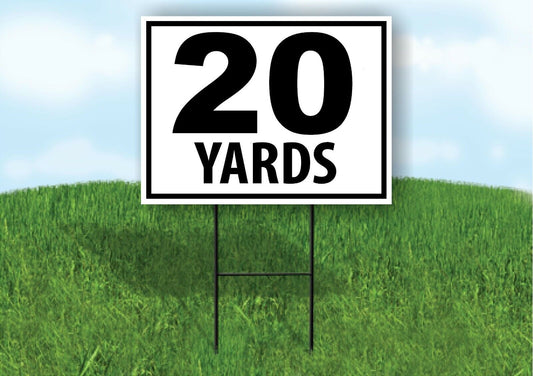 20 YARDS DISTANCE MARKER TARGET RUNNING Plastic Yard Sign ROAD SIGN with Stand