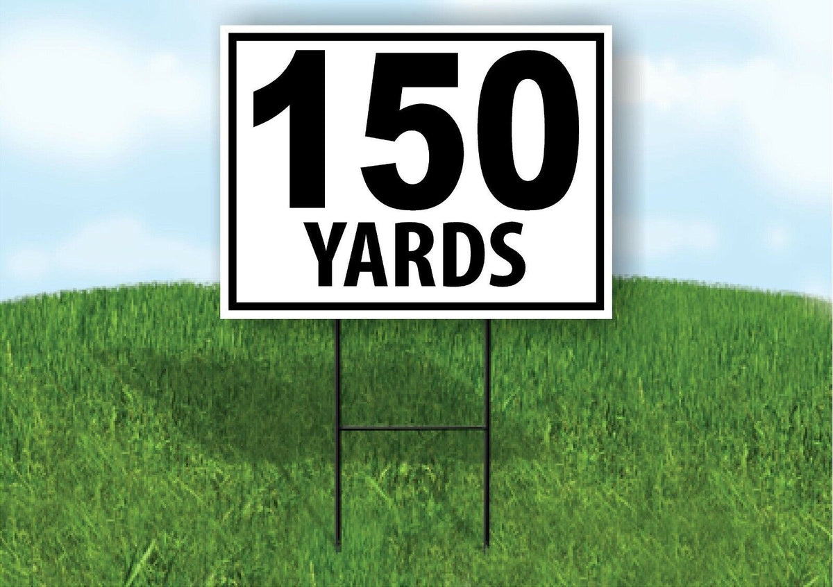 150 YARDS DISTANCE MARKER TARGET RUNNING Plastic Yard Sign ROAD SIGN with Stand