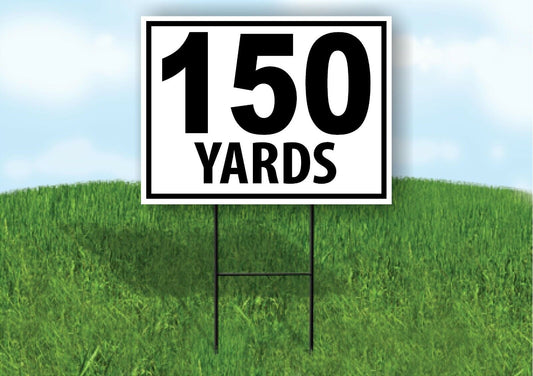 150 YARDS DISTANCE MARKER TARGET RUNNING Plastic Yard Sign ROAD SIGN with Stand