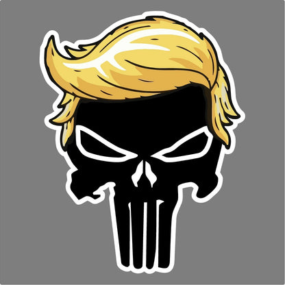 TRUMP PUNISHER with hair Donald Trump President 2020 Magnetic Bumper Sticker