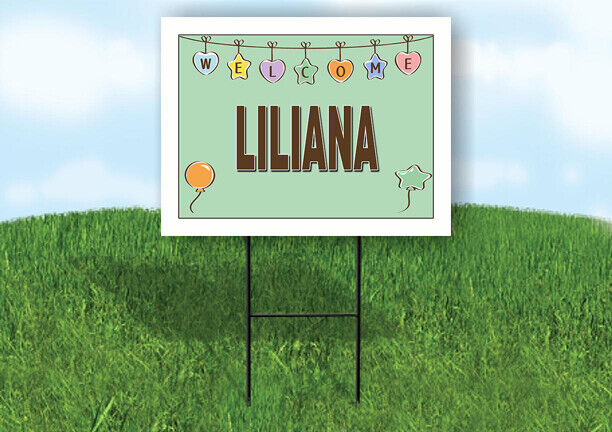 LILIANA WELCOME BABY GREEN  18 in x 24 in Yard Sign Road Sign with Stand