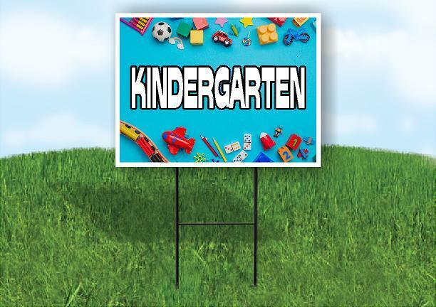 Kindergarten Yard Sign Road with Stand LAWN SIGN