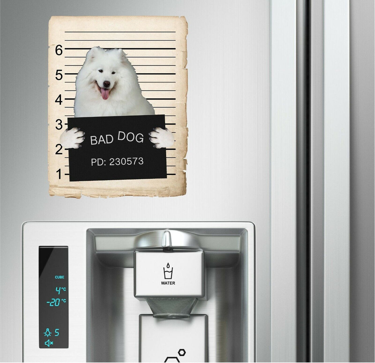 Samoyed Mugshot Bad Dog Fridge refrigerator Car Magnet