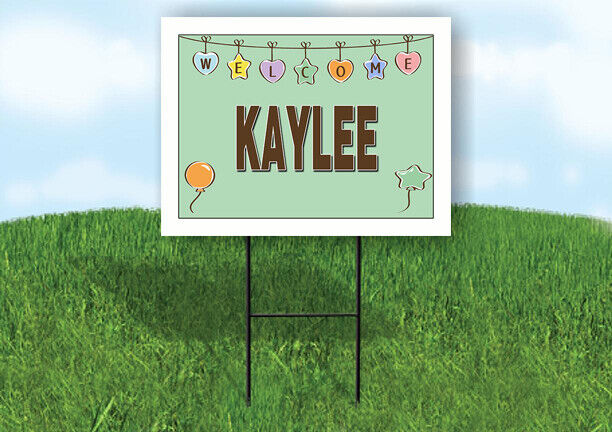 KAYLEE WELCOME BABY GREEN  18 in x 24 in Yard Sign Road Sign with Stand