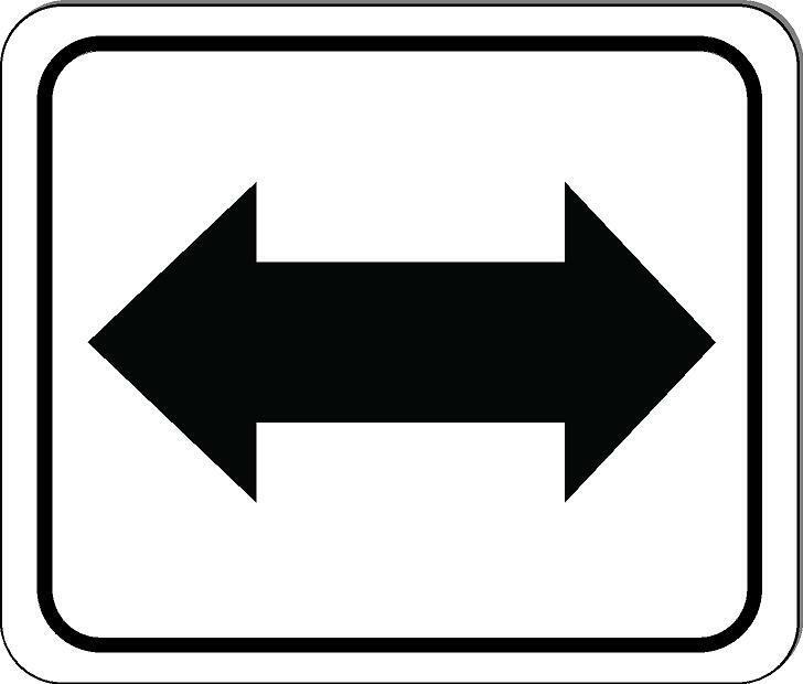 Left and Right arrow Black metal outdoor sign