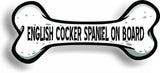 Dog on Board English Cocker Spaniel Bone Car Magnet Bumper Sticker 3"x7"