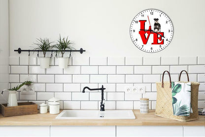 Miniature Schnauzer Cute Puppy Dog kitchen living room Wall Clock