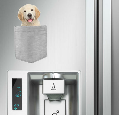 Golden Retriever Puppy in pocket Fridge Car Magnet Bumper Sticker App size 4"x7"