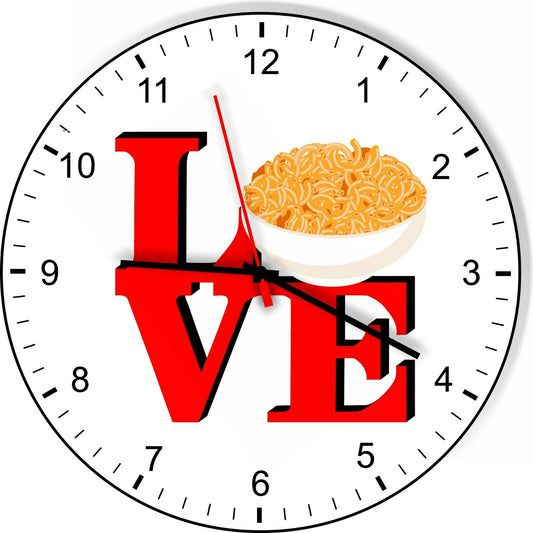 I Love Macaroni and Cheese Love Park Funny Kitchen Living room Wall Clock