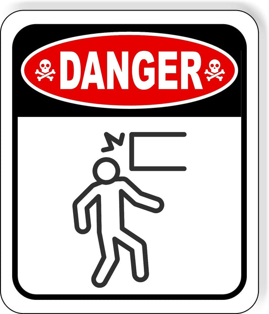 DANGER LOW OVER HEAD HAZARD Metal Aluminum composite sign