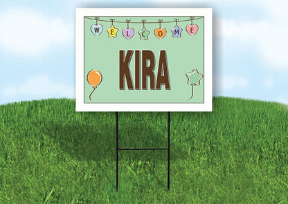 KIRA WELCOME BABY GREEN  18 in x 24 in Yard Sign Road Sign with Stand