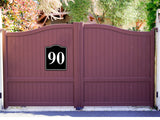 90 Bay Garage Door Plate Field Lane Gate Number BLACK Aluminum Composite Sign