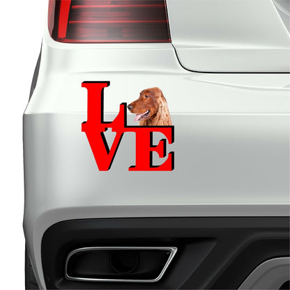 Irish Setter Dog Love Park Dog Fridge Refrigerator Car Magnet