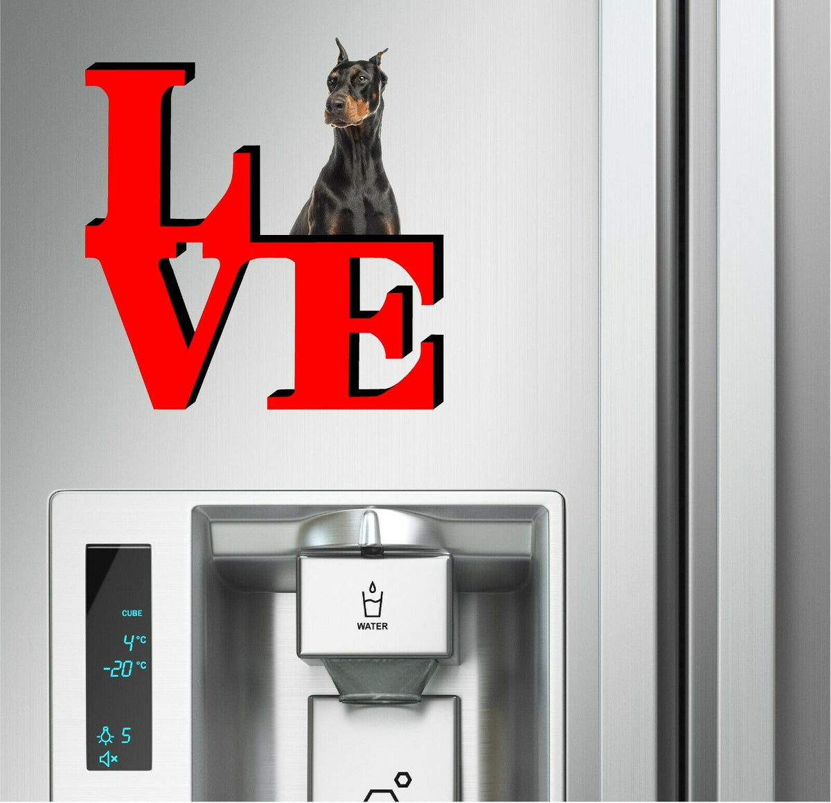 Doberman Pinscher Dog Love Park Dog Fridge Refrigerator Car Magnet