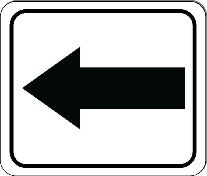 left arrow Black metal outdoor sign