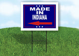 INDIANA MADE IN LEFT ARROW Yard Sign w Stand LAWN SIGN Single