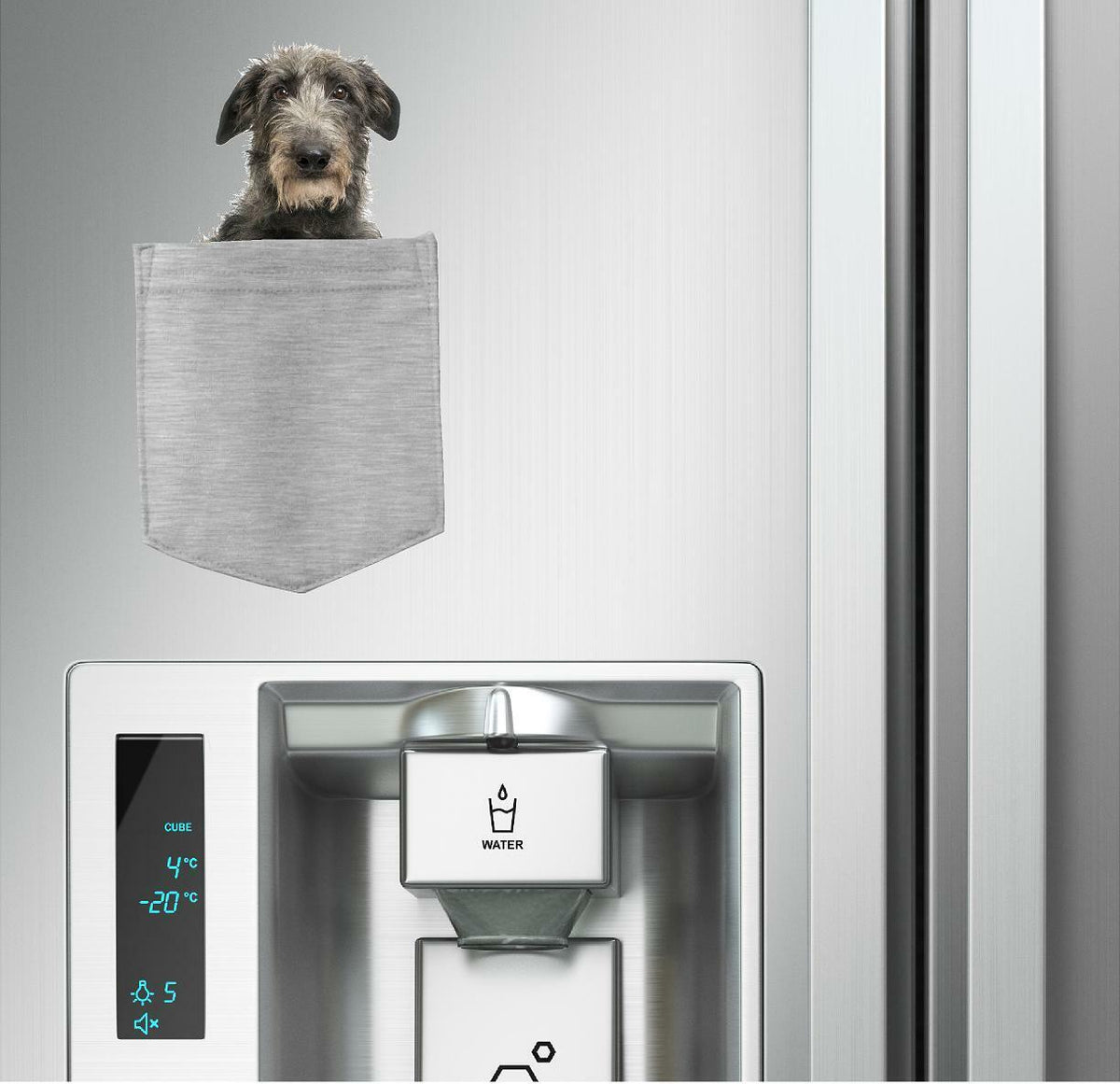 Scottish Deerhound Dog in pocket Fridge Car Magnet Bumper Sticker App size 4"x7"
