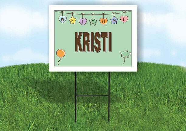 KRISTI WELCOME BABY GREEN  18 in x 24 in Yard Sign Road Sign with Stand