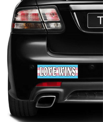 Set of 4  magnetic bumper stickers magnets transgender FLAG PRIDE LOVE WINS