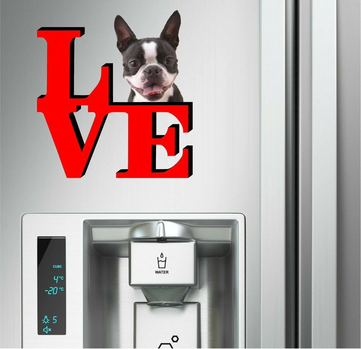 Boston Terrier Dog Love Park Cute Dog Fridge Refrigerator Car Magnet