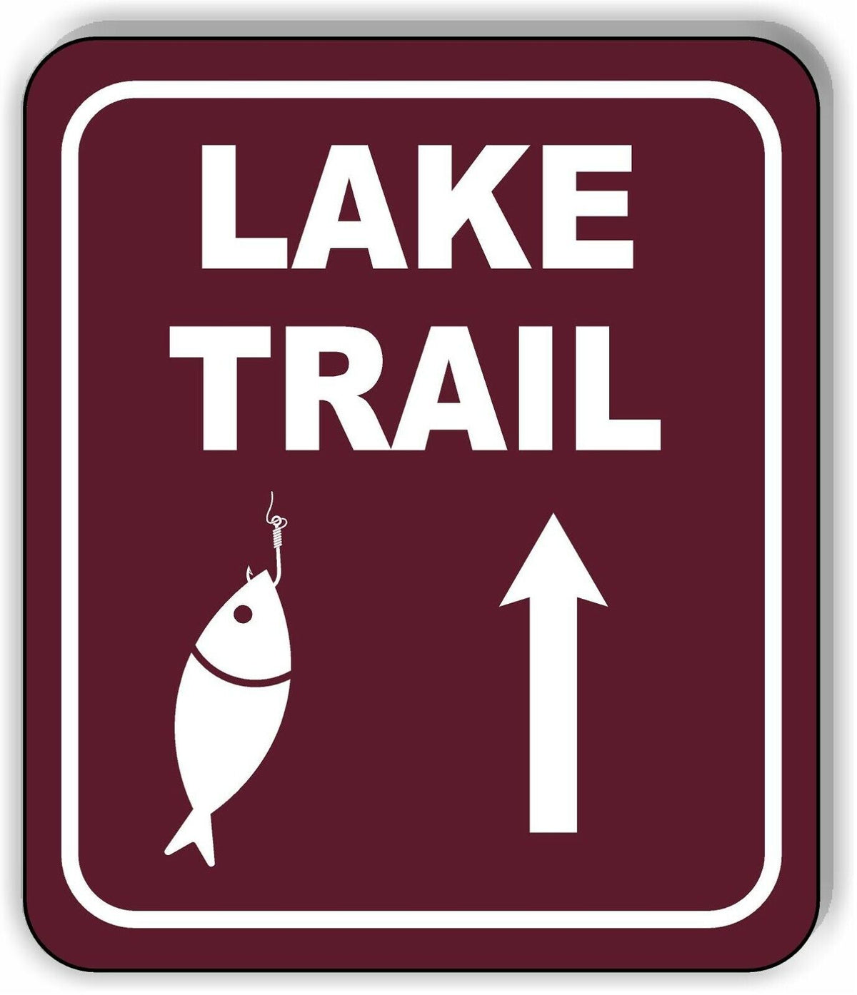 LAKE TRAIL DIRECTIONAL UPWARDS ARROW CAMPING Metal Aluminum composite sign
