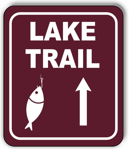 LAKE TRAIL DIRECTIONAL UPWARDS ARROW CAMPING Metal Aluminum composite sign