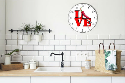 I Love Hot Chili Peppers Love Park Funny Kitchen Living room Wall Clock