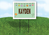 KAYDEN WELCOME BABY GREEN  18 in x 24 in Yard Sign Road Sign with Stand