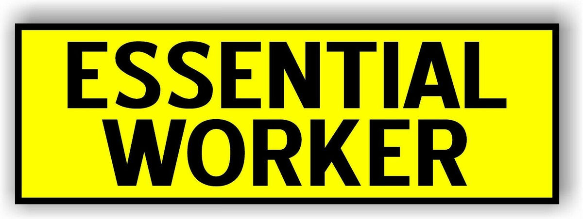 Essential Worker Car MAGNET Magnetic Bumper Sticker  bright safety yellow