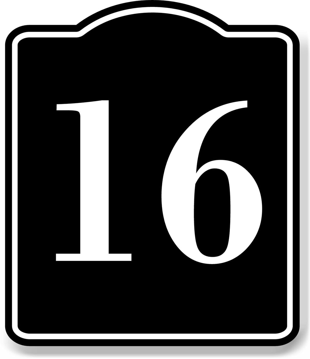 16 Bay Garage Door Plate Field Lane Gate Number BLACK Aluminum Composite Sign