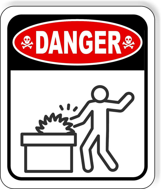 DANGER SAW IN USE HAZARD Metal Aluminum composite sign