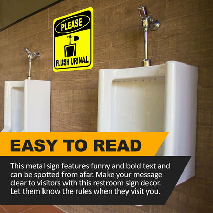 PLEASE FLUSH URINAL Toilet Metal Aluminum Composite Funny bathroom Sign