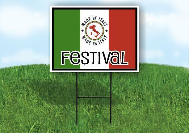 Made in Italy Festival Yard Sign with Stand LAWN SIGN