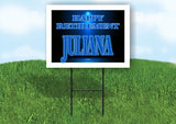 JULIANA RETIREMENT BLUE 18 in x 24 in Yard Sign Road Sign with Stand