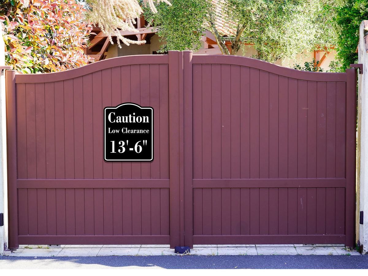 Caution Low Clearance 13-6 ft Feet inches BLACK Aluminum Composite Sign