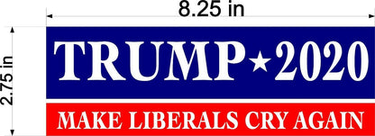 TRUMP 2020 MAKE LIBERALS CRY AGAIN MAGNET Magnetic Bumper Sticker