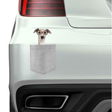 Greyhound with Glasses pocket Fridge Car Magnet Bumper Sticker App size 4"x7"