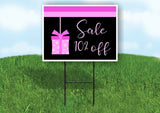 PINK PRESENT 10% OFF SALE Yard Sign with Stand LAWN SIGN