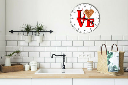 I Love Waffles Love Park Funny Kitchen Living room Wall Clock