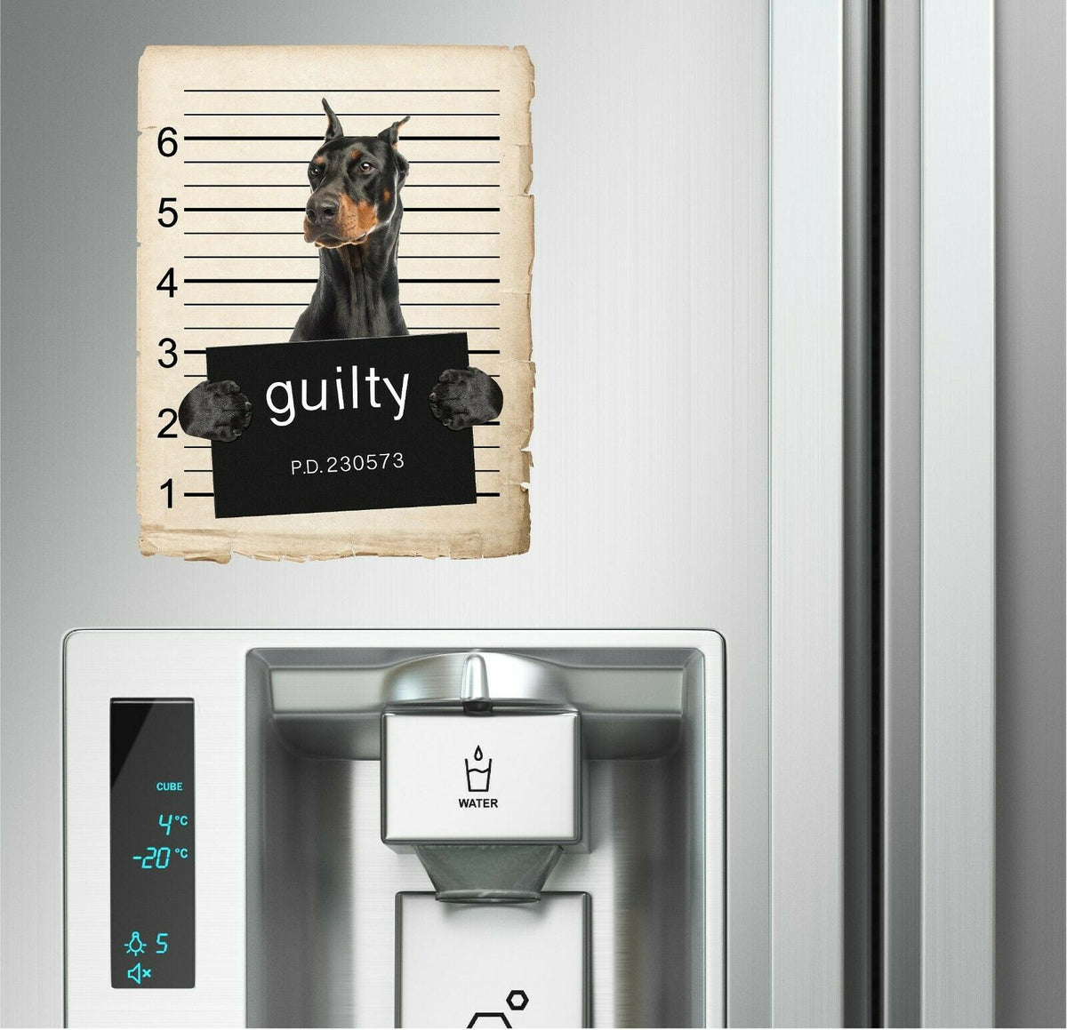 Doberman Pinscher Mugshot Bad Dog Fridge refrigerator Car Magnet