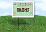 THATCHER WELCOME BABY GREEN  18 in x 24 in Yard Sign Road Sign with Stand