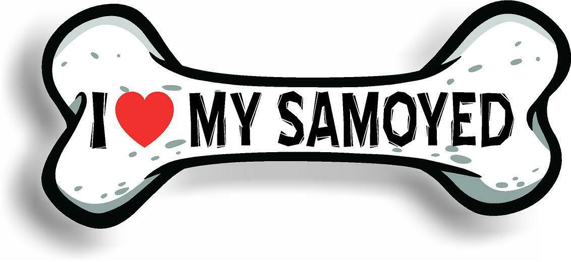 I Love My Samoyed Car Magnet Bumper Sticker 3"x7"